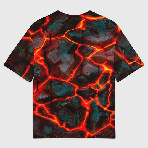 Мужская футболка оверсайз Трещины лавы / 3D-принт – фото 2