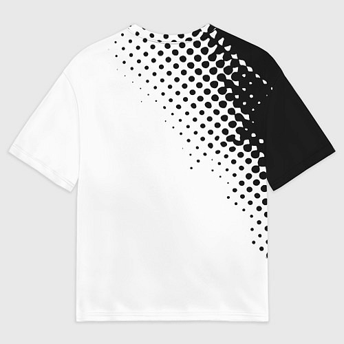 Мужская футболка оверсайз Juventus sport black geometry / 3D-принт – фото 2