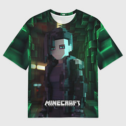 Футболка оверсайз мужская Minecraft matrix, цвет: 3D-принт