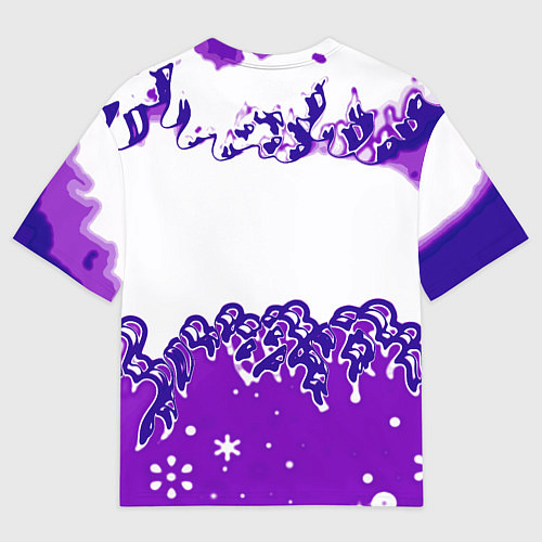 Мужская футболка оверсайз Pink floyd violet splash / 3D-принт – фото 2
