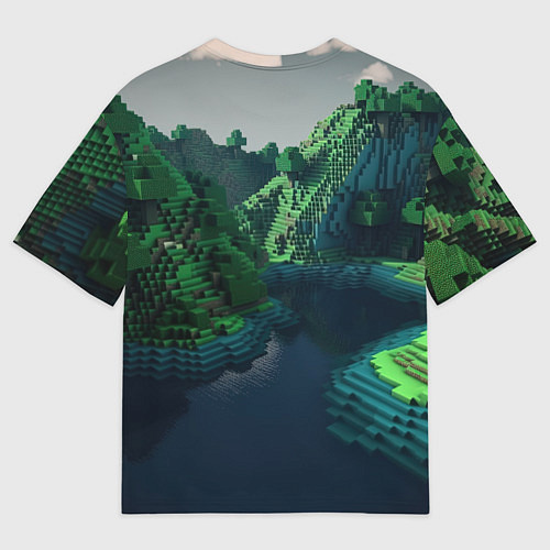 Мужская футболка оверсайз Minecraft персонаж у костра / 3D-принт – фото 2