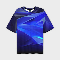 Мужская футболка оверсайз Black and blue abstract background sport style