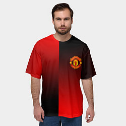 Футболка оверсайз мужская Манчестер Юнайтед градиент спорт, цвет: 3D-принт — фото 2