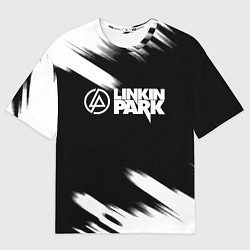 Футболка оверсайз мужская Linkin park рок бенд краски, цвет: 3D-принт