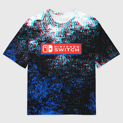 Футболка оверсайз мужская Нинтендо брызги красок глитч, цвет: 3D-принт