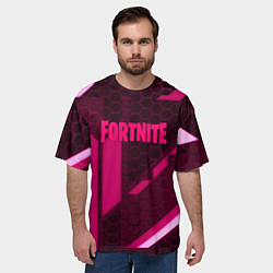 Футболка оверсайз мужская Fortnite броня розовая эпик, цвет: 3D-принт — фото 2
