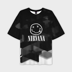Мужская футболка оверсайз Nirvana текстура рок