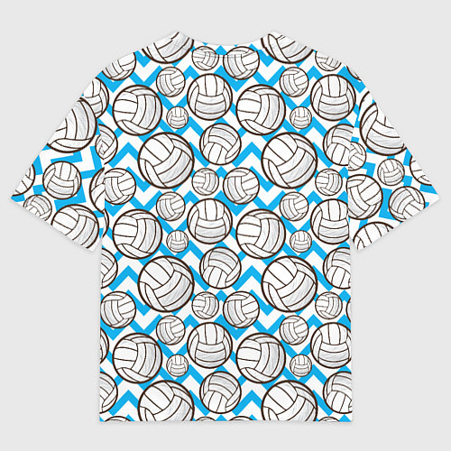 Мужская футболка оверсайз Мячи волейбольные паттерн / 3D-принт – фото 2