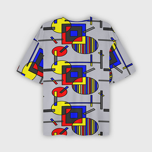 Мужская футболка оверсайз Rectangular abstraction / 3D-принт – фото 2