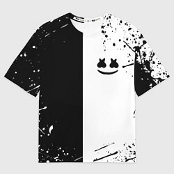 Футболка оверсайз мужская Marshmello краски музыка, цвет: 3D-принт