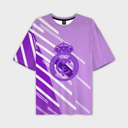 Футболка оверсайз мужская Real Madrid текстура фк, цвет: 3D-принт