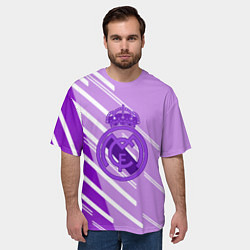 Футболка оверсайз мужская Real Madrid текстура фк, цвет: 3D-принт — фото 2