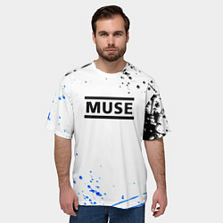 Футболка оверсайз мужская MUSE рок стиль краски, цвет: 3D-принт — фото 2