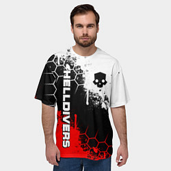 Футболка оверсайз мужская Helldivers 2: Skull Logo, цвет: 3D-принт — фото 2