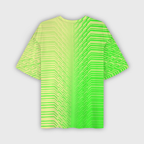 Мужская футболка оверсайз Зелёные градиентные линии / 3D-принт – фото 2