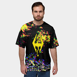 Футболка оверсайз мужская The elder scrolls краски глитч, цвет: 3D-принт — фото 2
