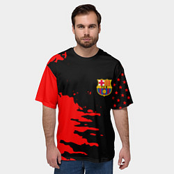 Футболка оверсайз мужская Barcelona краски спорт, цвет: 3D-принт — фото 2