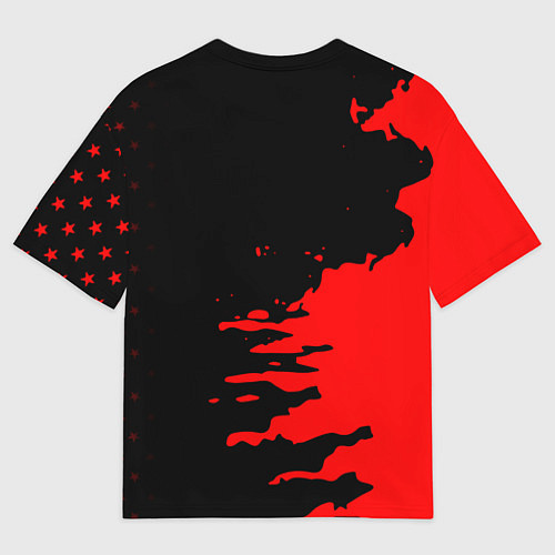 Мужская футболка оверсайз Barcelona краски спорт / 3D-принт – фото 2