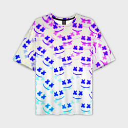 Мужская футболка оверсайз Marshmello pattern neon