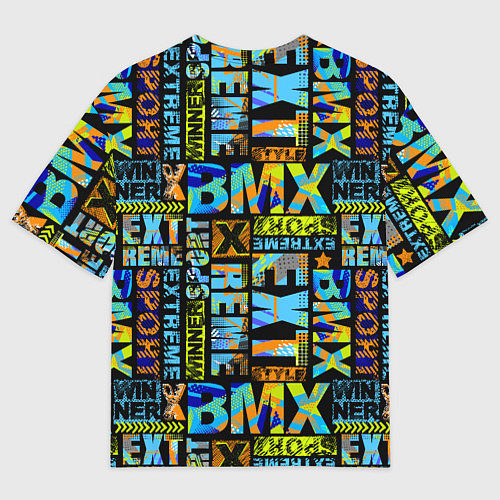Мужская футболка оверсайз Extreme sport BMX / 3D-принт – фото 2