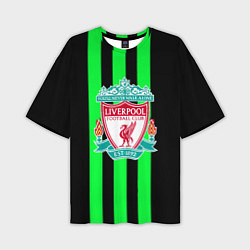 Мужская футболка оверсайз Liverpool line green