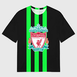 Футболка оверсайз мужская Liverpool line green, цвет: 3D-принт