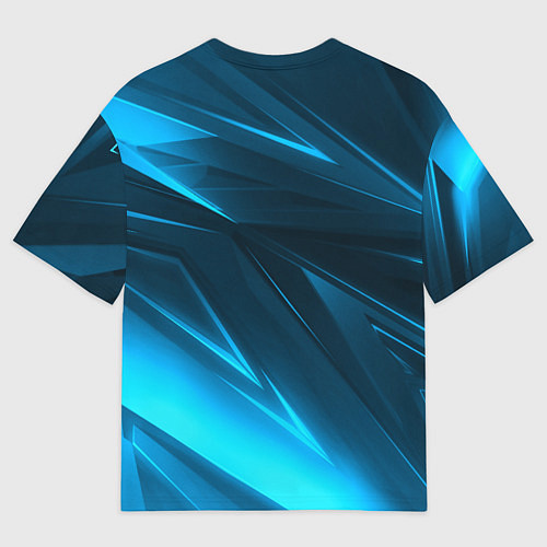 Мужская футболка оверсайз Geometry stripes neon color / 3D-принт – фото 2