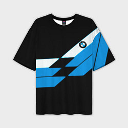 Мужская футболка оверсайз BMW sport geometry blu