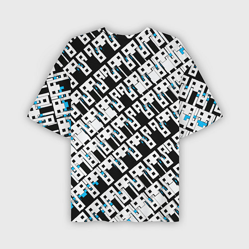 Мужская футболка оверсайз Абстрактный узор на чёрном фоне / 3D-принт – фото 2