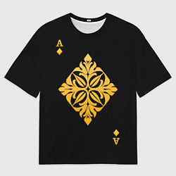 Футболка оверсайз мужская Бубны туз - карточные масти, цвет: 3D-принт