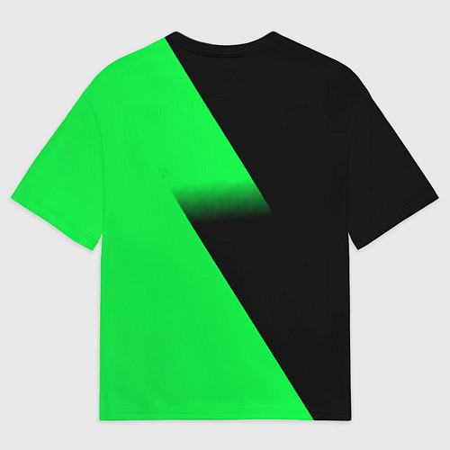 Мужская футболка оверсайз Skoda green line geometry / 3D-принт – фото 2