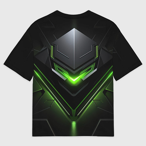 Мужская футболка оверсайз Green and black abstract style / 3D-принт – фото 2