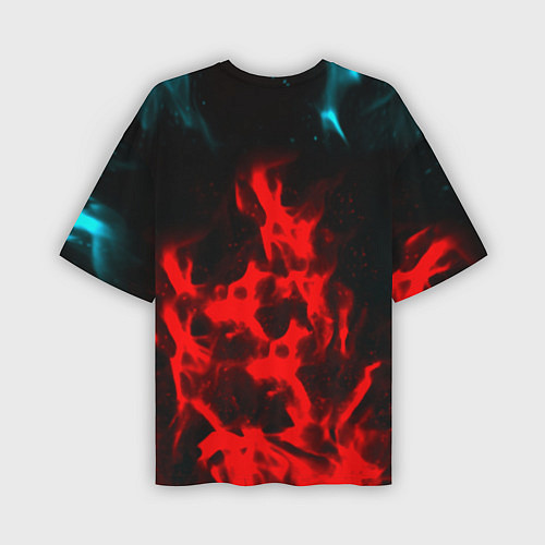 Мужская футболка оверсайз Rainbow six огненный стиль / 3D-принт – фото 2