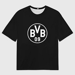 Футболка оверсайз мужская Borussia sport fc белое лого, цвет: 3D-принт