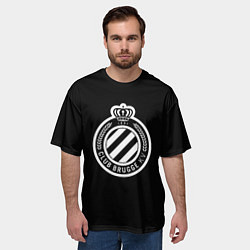 Футболка оверсайз мужская Брюгге fc club белое лого, цвет: 3D-принт — фото 2