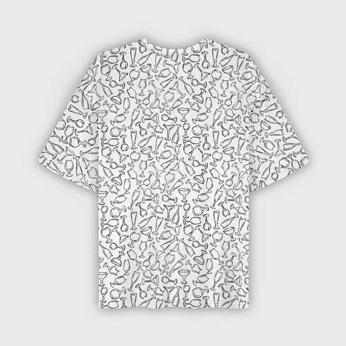 Мужская футболка оверсайз Бокалы / 3D-принт – фото 2