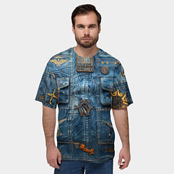 Футболка оверсайз мужская Джинсы лётчика-авиатора, цвет: 3D-принт — фото 2