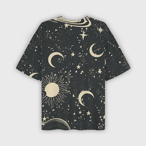 Мужская футболка оверсайз Звёздная карта с лунами и солнцем / 3D-принт – фото 2