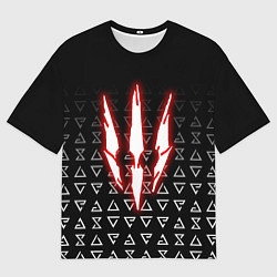 Мужская футболка оверсайз The witcher - red logo