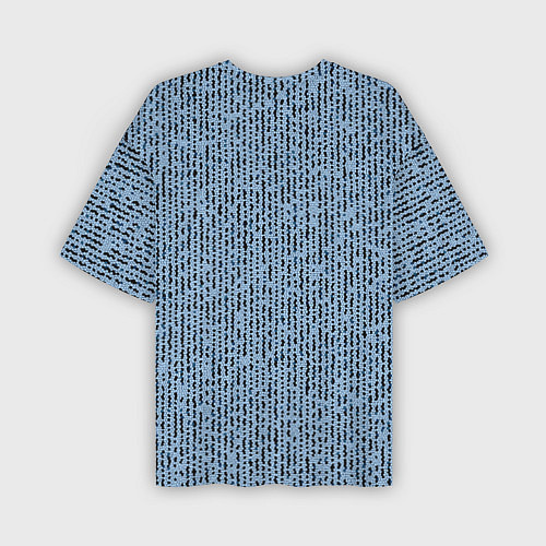 Мужская футболка оверсайз Голубой с чёрным мелкая мозаика / 3D-принт – фото 2