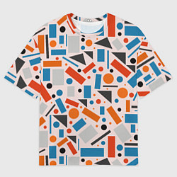 Футболка оверсайз мужская Прямоугольники и круги, цвет: 3D-принт