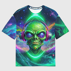 Футболка оверсайз мужская Space DJ alien, цвет: 3D-принт