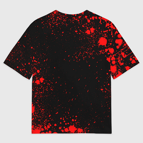 Мужская футболка оверсайз The witcher - Краскый логотип и брызги / 3D-принт – фото 2