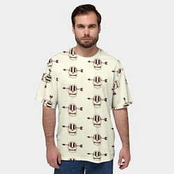 Футболка оверсайз мужская Узор из пробитого стрелой черепа, цвет: 3D-принт — фото 2