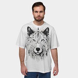 Футболка оверсайз мужская Фантастический волк, цвет: 3D-принт — фото 2
