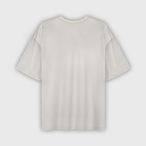 Мужская футболка оверсайз Белая мордашка смайла и дырка в треснувшей стене / 3D-принт – фото 2