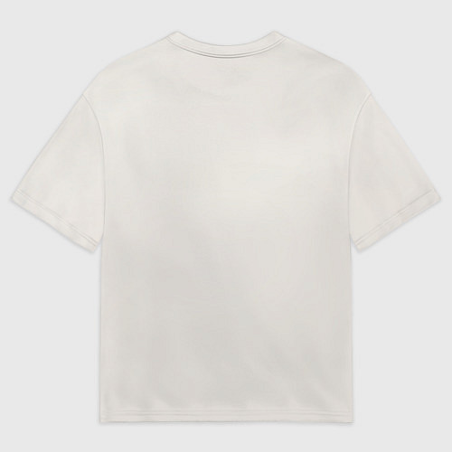 Мужская футболка оверсайз Белая мордашка смайла и дырка в треснувшей стене / 3D-принт – фото 2