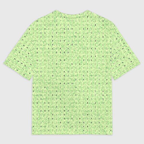 Мужская футболка оверсайз Салатовый паттерн в мелкую полосочку / 3D-принт – фото 2