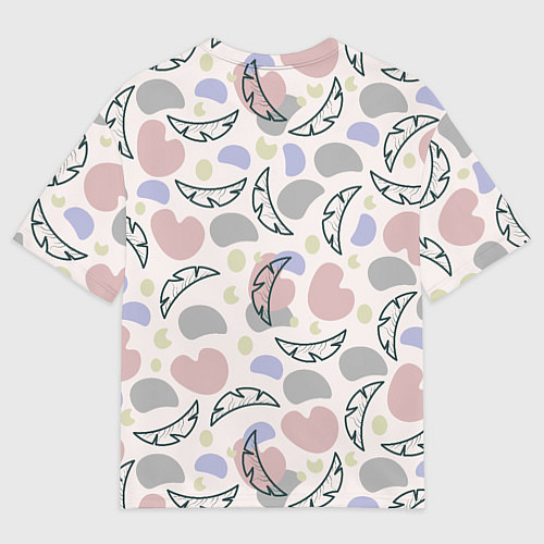 Мужская футболка оверсайз Пятна и листья / 3D-принт – фото 2