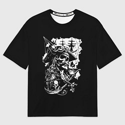 Мужская футболка оверсайз Pirate head